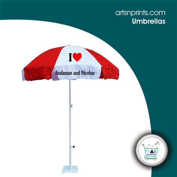 I LOVE Andaman and Nicobar Big sun protection Shopping stand outdoor Umbrella store in AndamanandNicobar ArtsNprints