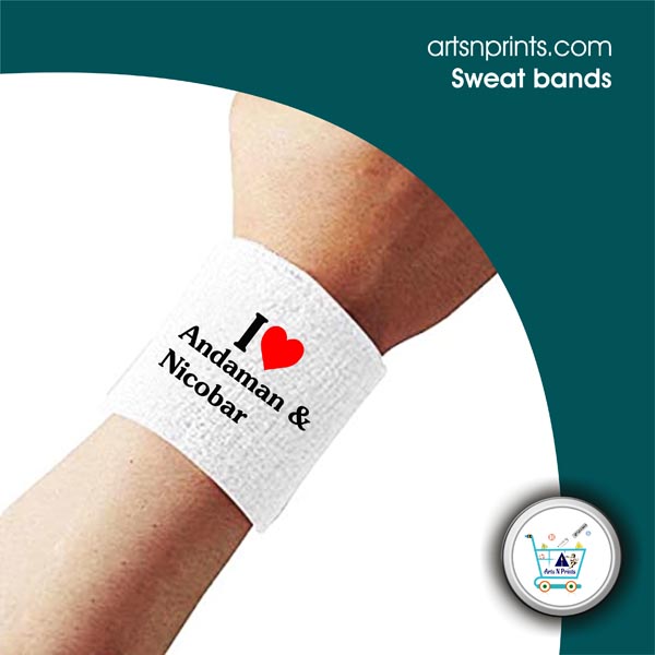 I LOVE Andaman and Nicobar & Cutom printed hand sweat bands by AndamanandnicobarArtsNprints