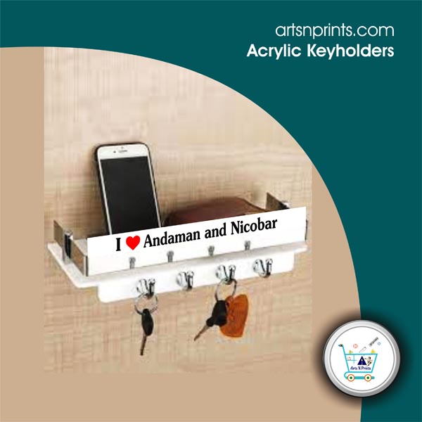 I LOVE Andaman and Nicobar custom acrylic keyholder shop by AndamanandNicobarArtsNprints