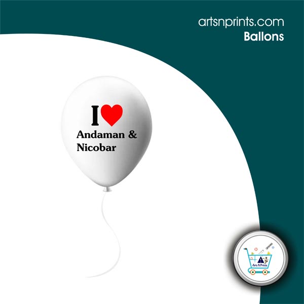 I LOVE Andaman and Nicobar custom printed Ballons by AndamanandNicobar Artsnptints