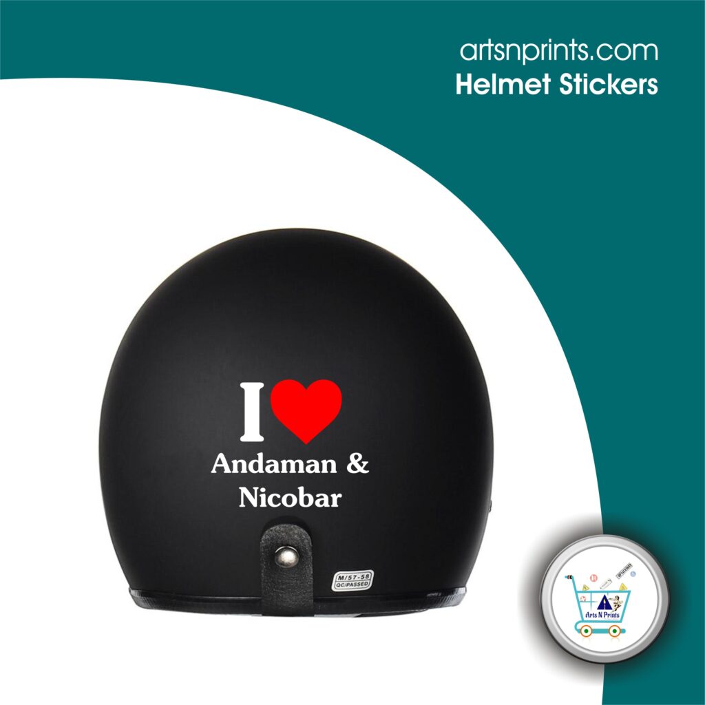 I LOVE Andaman and nicobar custom vinyl sticker for helmets by Andaman and nicobar Artsnprints