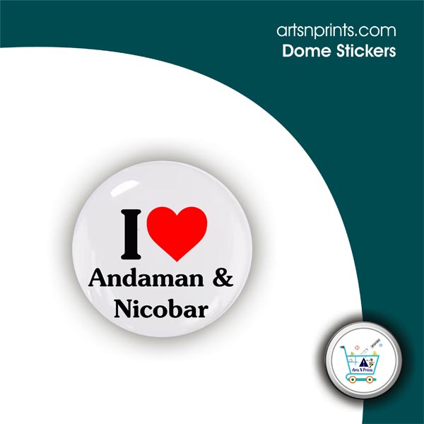 I love ANDAMAN AND NICOBAR customised dome epoxy stickers by artsNprints